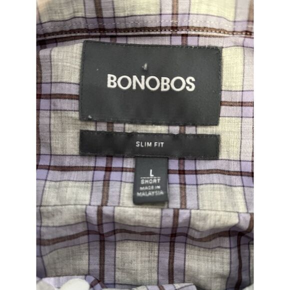 Bonobos Slim Fit LS Button Down Shirt Sz L Multi Color Plaid - Picture 3 of 7